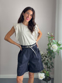 Shorts in cotone con cintura