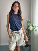 Shorts in cotone con cintura