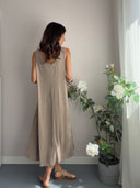 Abito taupe basic misto modal