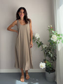 Abito taupe basic misto modal