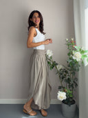Pantalone boho con spacchi frontali