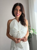 Top fiore bianco