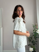 T-shirt pois blu con seta