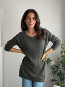 Maglione antracite misto lana