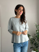 Felpina in cotone con spacco e fiocco