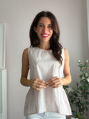 Top rosa cipria con balza