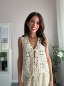 Completo macrame avorio