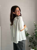 Camicia 100% seta con fiocchetto