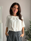 Camicia 100% seta con fiocchetto