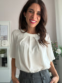 Camicia 100% seta con fiocchetto