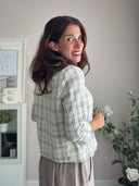 Giacchino tweed con bordi sfrangiati