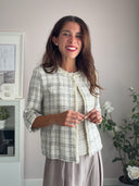 Giacchino tweed con bordi sfrangiati