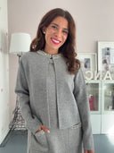Cardigan con scollo gioiello