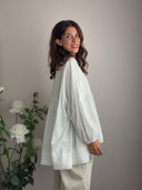 Camicia in cotone con manica a palloncino