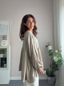 Camicia in cotone con manica a palloncino