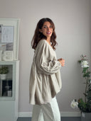 Camicia in cotone con manica a palloncino