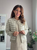 Maglione a righe con paillettes trasparenti