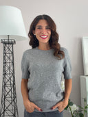 Maglioncino manica corta con strass