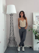 Jeans mom antracite