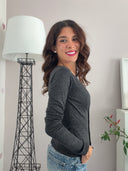Cardigan con top in misto lana