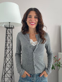 Cardigan con top in misto lana