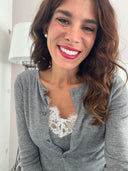 Cardigan con top in misto lana