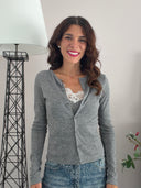 Cardigan con top in misto lana
