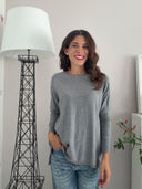 Maglioncino grigio con mini paillettes