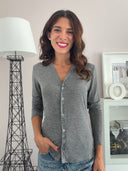 Cardigan misto cashmere grigio