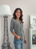 Cardigan misto cashmere grigio