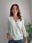 Cardigan in misto viscosa con applicazione
