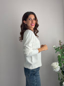 Cardigan in misto viscosa con applicazione