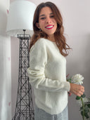 Maglione misto lana con micro paillettes