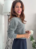 Maglione misto lana con micro paillettes