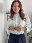 Camicia bianca con colletto arricciato