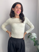 Maglia basic in misto viscosa con lurex