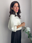 Maglione con maniche a pipistrello a 3/4