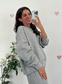 Felpa girocollo con strass