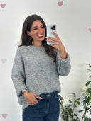 Maglione misto lana con micro paillettes