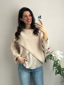 Maglioncino incrociato a pipistrello