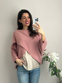 Maglioncino incrociato a pipistrello