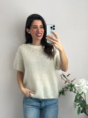 Maglione lana/mohair con perle e strass