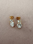Orecchino base oro con strass