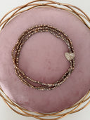 Collana lunga di cristalli oro