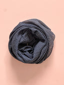 Pashmina seta cotone blu con mini pois