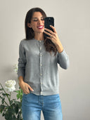 Cardigan con bottoni gioiello