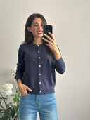Cardigan con bottoni gioiello