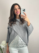 Maglioncino incrociato a pipistrello