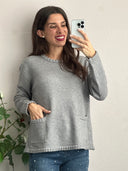 Maglioncino misto modal con tasche