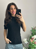 Maglioncino manica corta micro paillettes